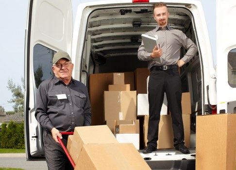 Commercial packing boxes and materials for a Tooting business
