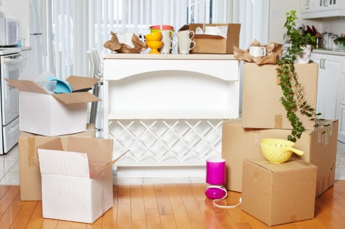 Man and van service handling boxes carefully